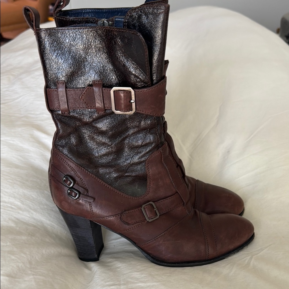 Hugo Boss Brown Leather Women's Boots